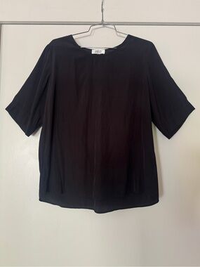 Mela Purdie Black Silk-Like Oversized Blouse S/M